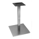 Base de metal cromada con base cuadrada para tableros de restaurantes, cafeterias, hoteles