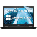 DELL Latitude 5490 - Laptop empresarial FHD de 14 pulgadas, procesador Intel i5-8350U cuádruple, 16 GB de RAM, SSD PCIe de 512 GB, gráficos Intel UHD, teclado retroiluminado, cámara web HD, Windows 11