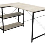 ESCRITORIO XTECH EN L CON ESTANTES COLOR BEIGE AM100XTK07