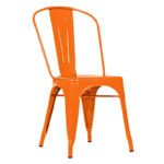 Silla Naranja o Anaranjada Para Restaurante Metal Tolix , Silla Naranja o Anaranjada para Cafeterías Metal Tolix, Silla Naranja o Anaranjada para FoodCourd Metal Tolix Silla Naranja o Anaranjada para star mart Metal Tolix