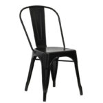 Silla Negra Para Restaurante Metal Tolix , Silla Negra para Cafeterías Metal Tolix, Silla Negra para FoodCourd Metal Tolix Silla Negra para star mart Metal Tolix